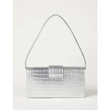 The Drop Safiya Silver Flap Shoulder Bag - Stylish & Practical