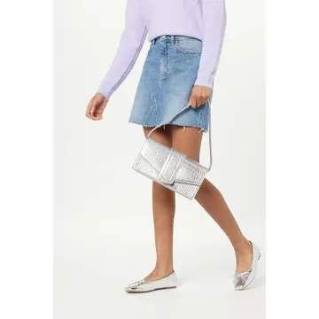 The Drop Safiya Silver Flap Shoulder Bag - Stylish & Practical