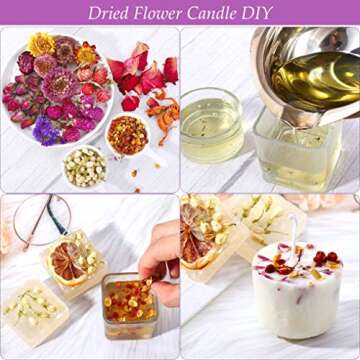 LAVEVE Dried Flowers, 21 Bags 100% Natural Dry Flower Herbs Kit for Soap, DIY Candle, Bath, Resin Jewelry Making Include Lavender, Don't Forget Me, Lily, Rose Petals, Jasmine and More