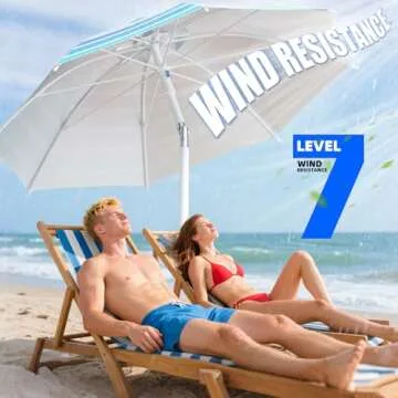 COONYES 8FT Large Beach Umbrella for Outdoor Use