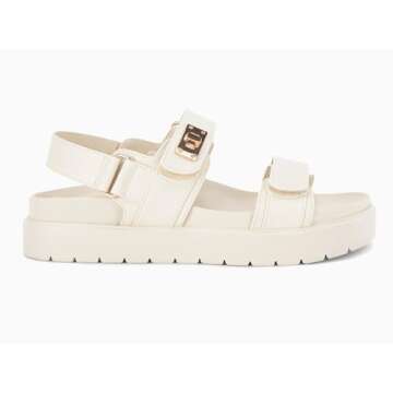 Coutgo Womens Platform Sandals Comfortable Flat Sandals Double Strap Footbed Summer Beach Sandals