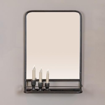 Creative Co-Op Large Metal Framed Mirror with Shelf