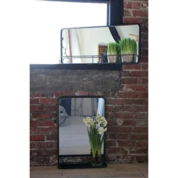 Creative Co-Op Large Metal Framed Mirror with Shelf