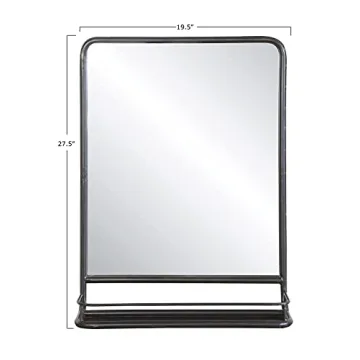 Creative Co-Op Large Metal Framed Mirror with Shelf
