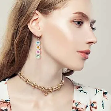 Jadive 1000 Pcs Glow in The Dark Letter Beads for Bracelets 4 x 7mm Acrylic Glow Letter Beads UV Luminous Alphabet Beads for Women Adults DIY Crafts Necklace Jewelry Making