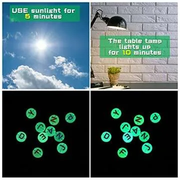 Jadive 1000 Pcs Glow in The Dark Letter Beads for Bracelets 4 x 7mm Acrylic Glow Letter Beads UV Luminous Alphabet Beads for Women Adults DIY Crafts Necklace Jewelry Making