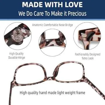 WINTOO Blue Light Glasses for Women Men | 99% Blue Light Blocking Computer Glasses for Gaming TV Phone Screen Square Frame | Anti Eyestrain & UV Glare Protection - 5 Pair