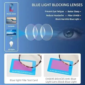 WINTOO Blue Light Glasses for Women Men | 99% Blue Light Blocking Computer Glasses for Gaming TV Phone Screen Square Frame | Anti Eyestrain & UV Glare Protection - 5 Pair