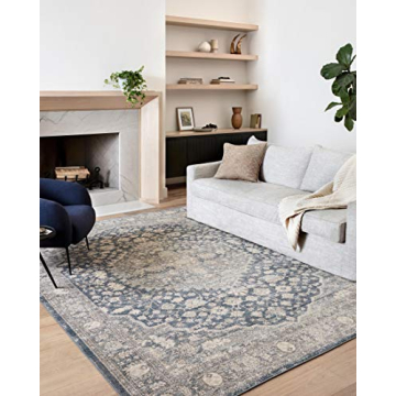 Loloi II Teagan Denim Mist Sample Rug 18x18 Soft Durable