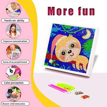 TINY FUN 5D Diamond Painting Kit for Kids - Sloth Art