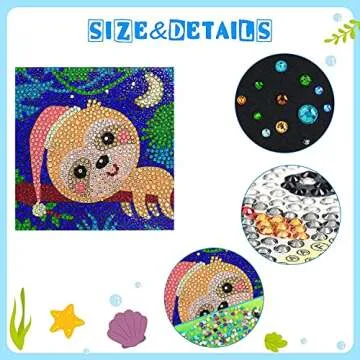 TINY FUN 5D Diamond Painting Kit for Kids - Sloth Art