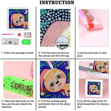 TINY FUN 5D Diamond Painting Kit for Kids - Sloth Art
