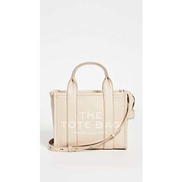 Elegant Marc Jacobs Women's The Leather Small Tote Bag in Twine Tan