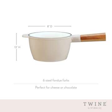 Twine Farmhouse Fondue Pot Set for Cheese and Chocolate