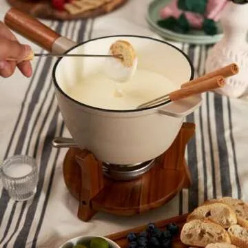 Twine Farmhouse Fondue Pot Set for Cheese and Chocolate