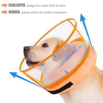 Inflatable Dog Cone Collar for Large Medium Small Dogs, Soft Dog Donut Collar Adjustable Recovery Co...