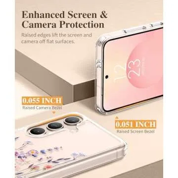 GVIEWIN for Samsung Galaxy S25 Plus Case with Screen Protector & Camera Lens Protector, [Non Yellowing] Clear Floral Hard Shockproof Bumper Women Phone Case for S25 Plus 6.7" (Floratopia/Colorful)