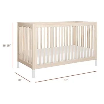 Beautiful Babyletto Gelato 4-in-1 Crib in Washed Natural & White