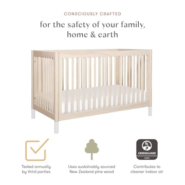 Beautiful Babyletto Gelato 4-in-1 Crib in Washed Natural & White