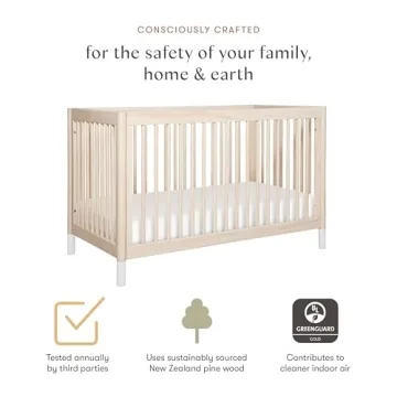 Beautiful Babyletto Gelato 4-in-1 Crib in Washed Natural & White