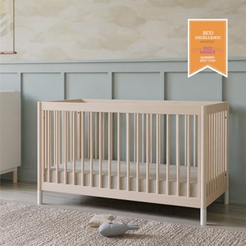 Beautiful Babyletto Gelato 4-in-1 Crib in Washed Natural & White