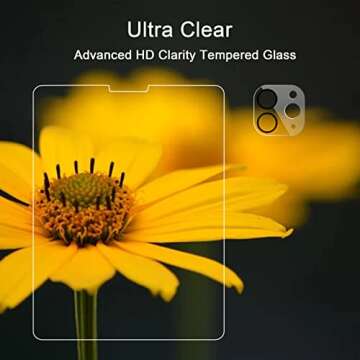 Ailun Screen Protector for iPad Pro 11 inch 2022/2021/2020 (4th/3rd/2nd Generation) 3 Pack + 2 Pack Camera Lens Protector,Tempered Glass,Face ID & Apple Pencil & Case Compatible [5 Pack]