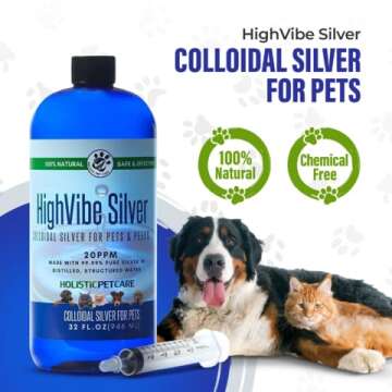 Colloidal Silver for Dogs & Cats - Immune & Skin Care Solution - 32 oz