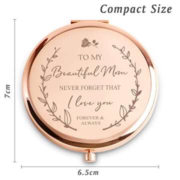 COYOAL Mom Gifts from Daughter Son, I Love You Personalized Compact Mirror for Mother Parents, Senti...