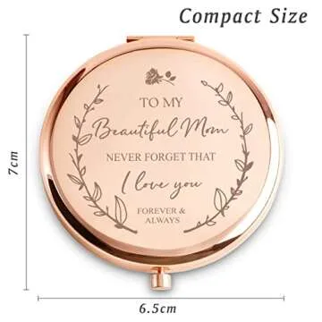 COYOAL Mom Gifts from Daughter Son, I Love You Personalized Compact Mirror for Mother Parents, Senti...
