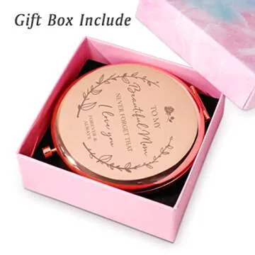 COYOAL Mom Gifts from Daughter Son, I Love You Personalized Compact Mirror for Mother Parents, Sentimental Nana Present for Valentines Day, Birthday