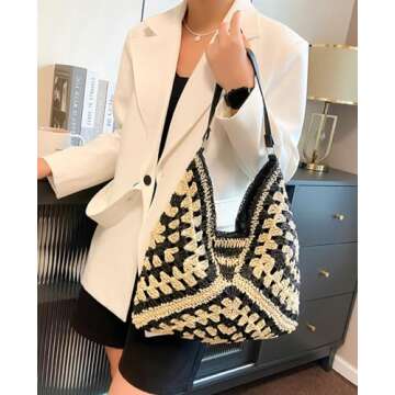 Stylish Straw Hobo Bags - Versatile Beach Tote for Women