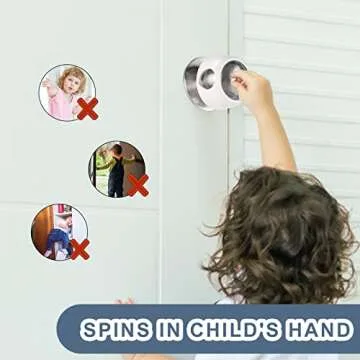 CLYMENE Child Proof Door Knob Covers for Kids Safety 4 Pack