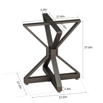 HEONITURE 28" Metal Table Base for Modern Dining and Coffee Tables