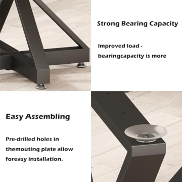 HEONITURE 28" Metal Table Base for Modern Dining and Coffee Tables