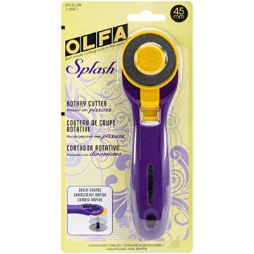 OLFA Splash Rotary Cutter Purple 45mm, Purple