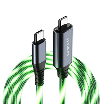 IHAO USB Type C PD Cable 60W Fast Charging with LED Light for All Devices
