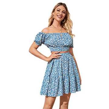 Floerns Women's Summer Floral 2 Piece Outfit Set