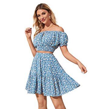 Floerns Women's Summer Floral 2 Piece Outfit Set