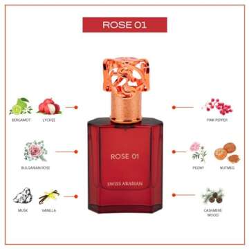 Swiss Arabian Rose 01 - Luxury Products From Dubai - Long Lasting, Addictive Personal EDP Spray Fragrance - Seductive Signature Aroma - 1.7 Oz