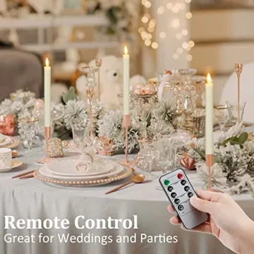 Tuanse Flameless Taper Candles with Remote 18 Pack