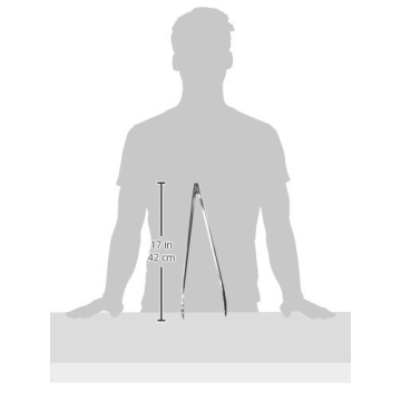 Durable 16-Inch Stainless Steel Utility Tongs for Grilling