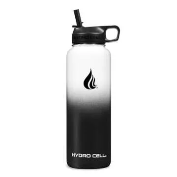 HYDRO CELL Stainless Steel Insulated Water Bottle with Straw - For Cold & Hot Drinks - Metal Vacuum ...