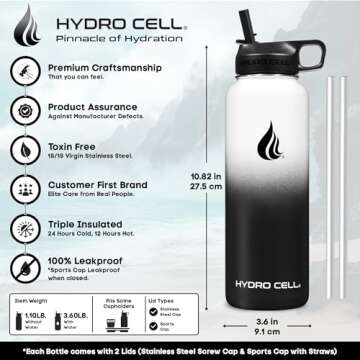 HYDRO CELL Insulated Stainless Steel Bottle for All