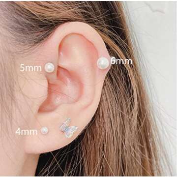 14K Gold Screw Back Pearl Earrings for Women and Toddlers