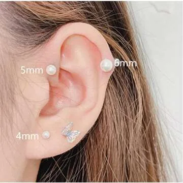 14K Gold Screw Back Pearl Earrings for Women and Toddlers