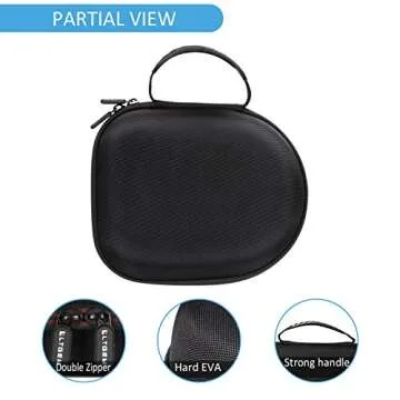 Headphone Case Compatible with Sennheiser Consumer Audio HD 560 S / 599 SE / 280 Pro / 599/600 / 660S2 / 620S / 569 Over-The-Ear Audiophile Headphones, Black+Gray