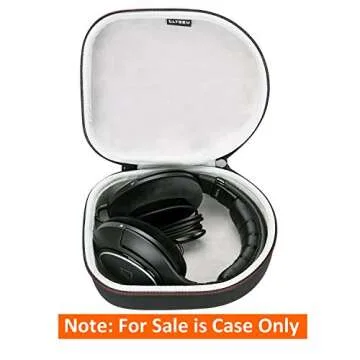 Headphone Case Compatible with Sennheiser Consumer Audio HD 560 S / 599 SE / 280 Pro / 599/600 / 660S2 / 620S / 569 Over-The-Ear Audiophile Headphones, Black+Gray