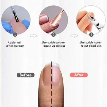 Cuticle Trimmer Cuticle Remover with Cuticle Pusher, XUNXMAS Professional Stainless Steel Durable Pedicure Manicure Tools Cutter Nipper Scissor Clipper for Fingernails and Toenails Rose Gold