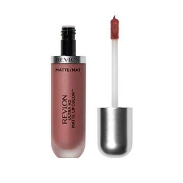 Revlon Ultra HD Matte Lipcolor, Velvety Lightweight Matte Liquid Lipstick In Nude / Brown, Forever (645), 0.2 oz