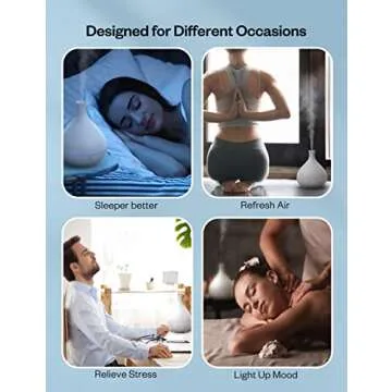 Essential Oil Diffuser, 500ml Aromatherapy Diffuser, Large Capacity Cool Mist Humidifier, Dual Mist Mode, with Smart Timer, Auto Shut-Off, Whisper Quiet (White)